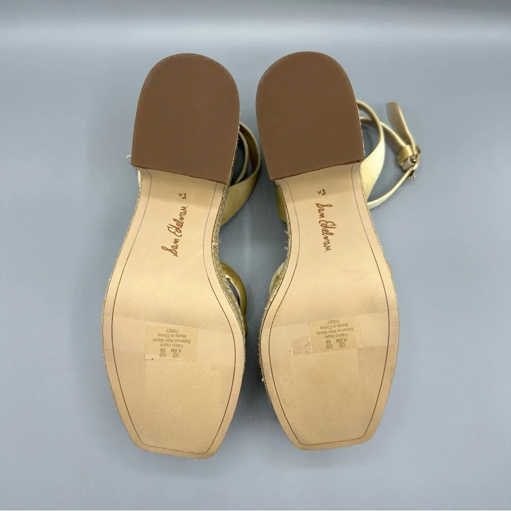Sam Edelman Tibby Washed Lemon Plarform Wedge Sandal Women’s Size 8.5